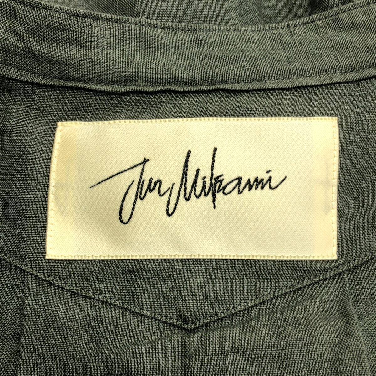 JUN MIKAMI アイリッシュリネンタックスリーブブラウス チャコール 美品】 JUN MIKAMI / ジュンミカミ | アイリッシュリネンタック