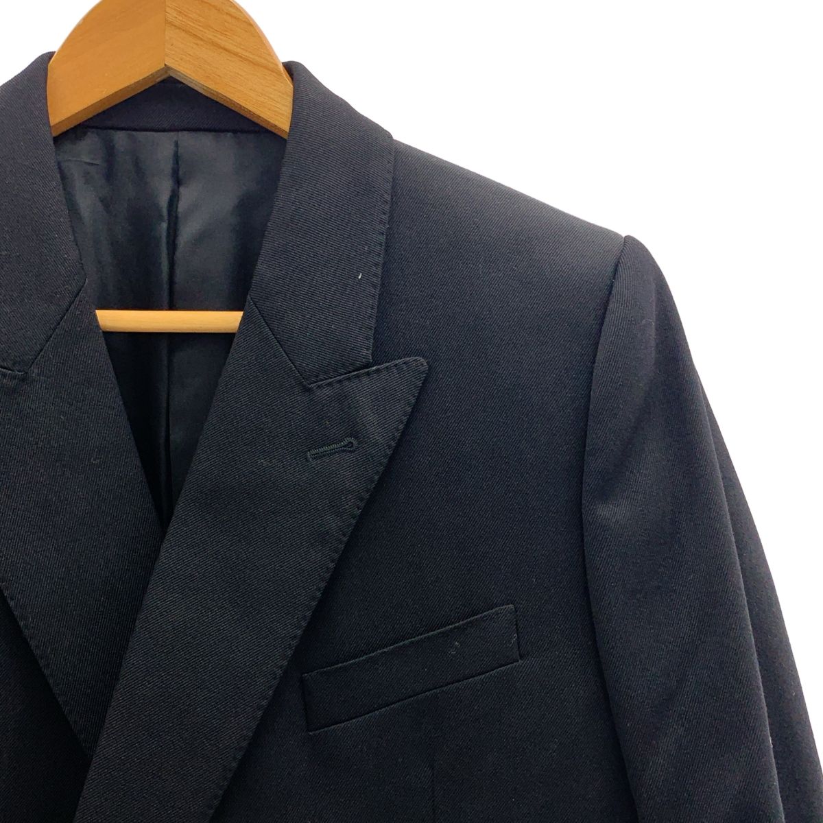 CELINE セリーヌ by Hedi Slimane エディ ウール ピークドラペル ダブルジャケット 38 ブラック レディース