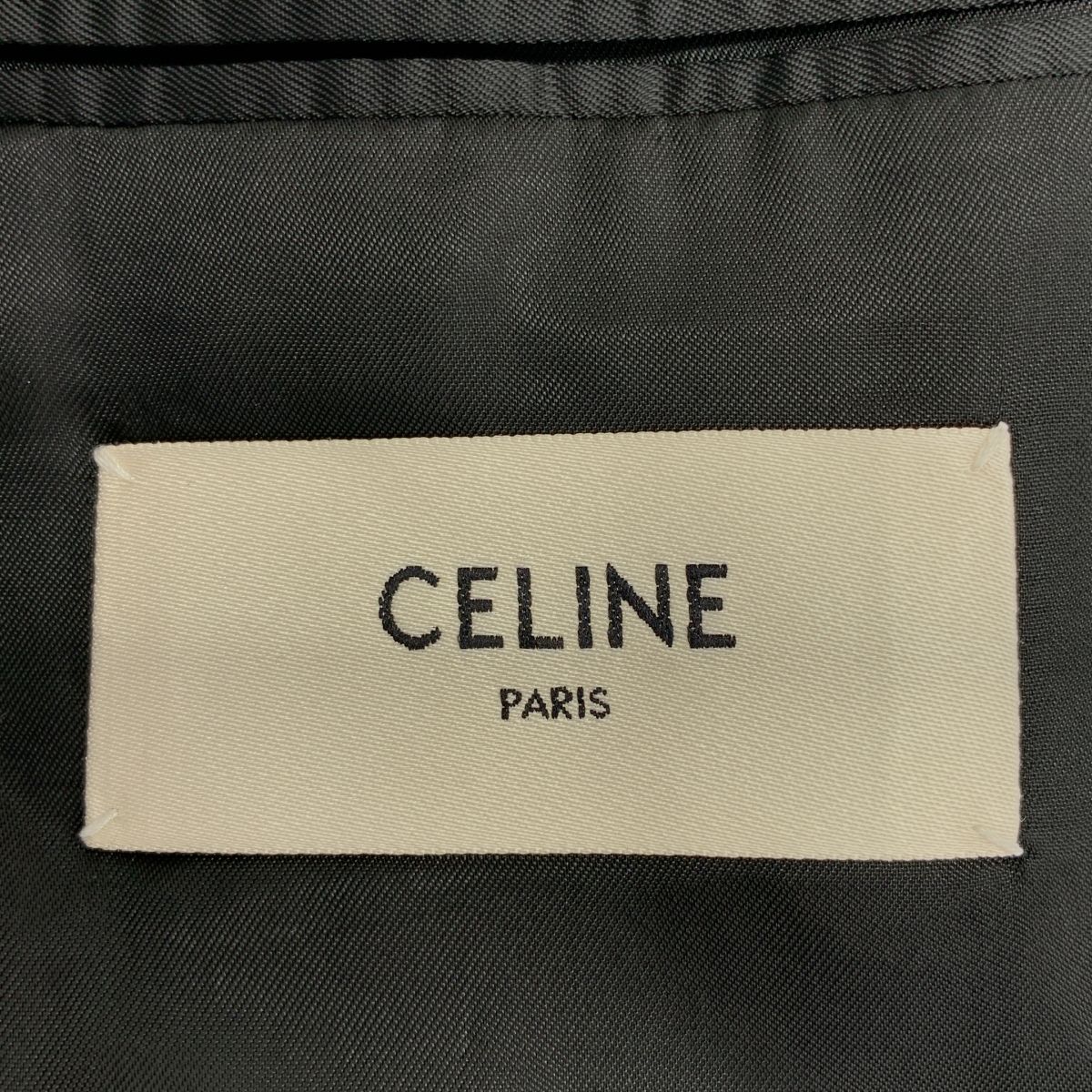  CELINE セリーヌ by Hedi Slimane エディ ウール ピークドラペル ダブルジャケット 38 ブラック レディース その他 ジャケット アウター