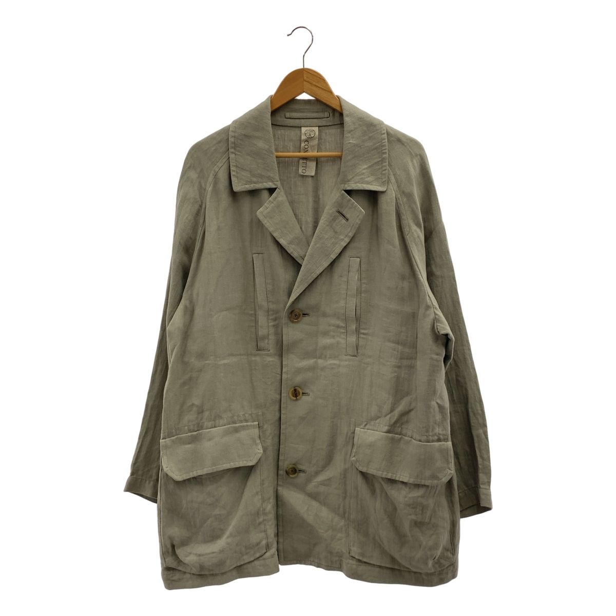 CONCETTO / コンチェット | F-2 JACKET リネン ジャケット ハーフコート | L | ベージュ | メンズ CONCETTO / コンチェット | F-2 JACKET リネン ジャケット ハーフ