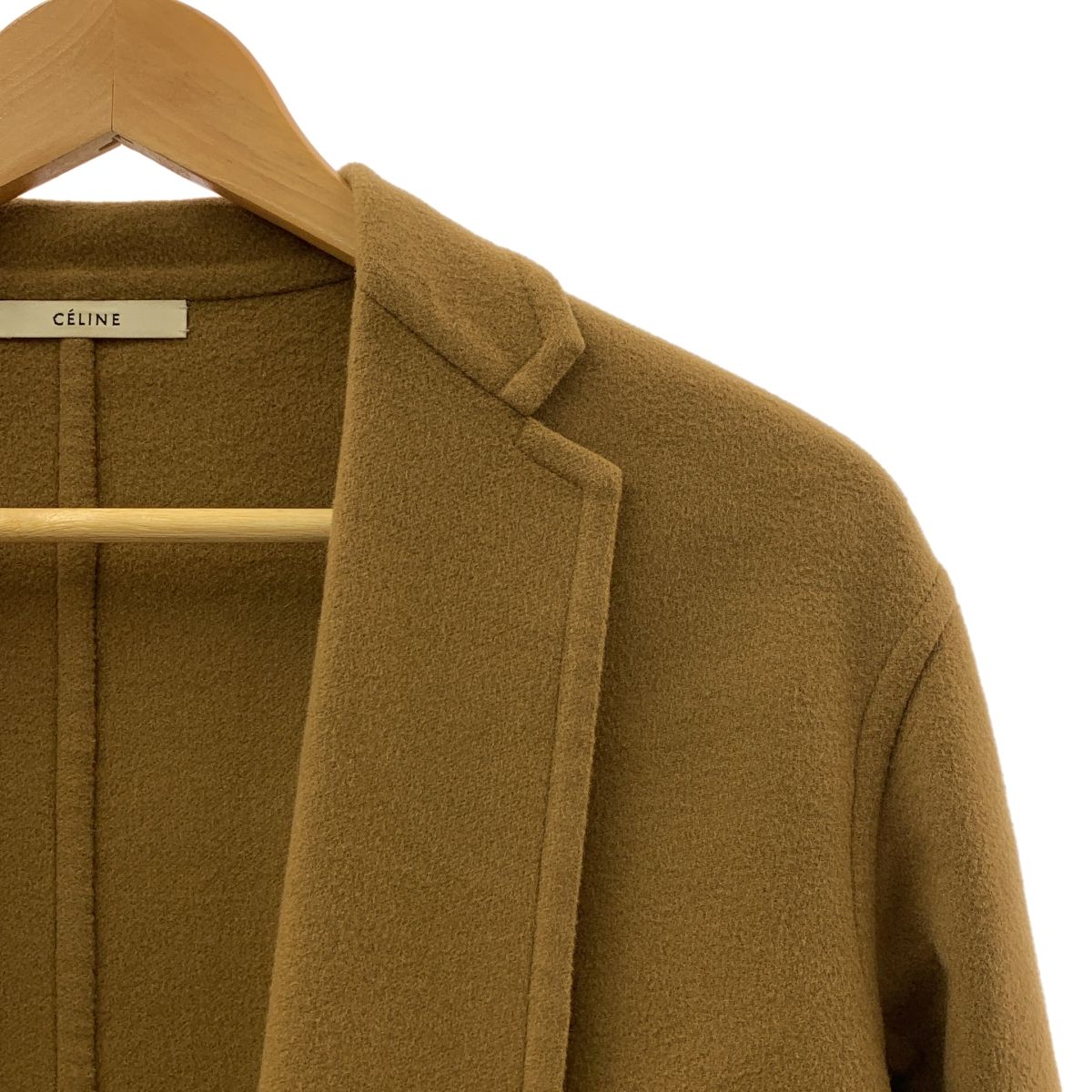 CELINE セリーヌ フィービー期 カシミヤ エッグクロンビー コート 34 ブラウン レディース