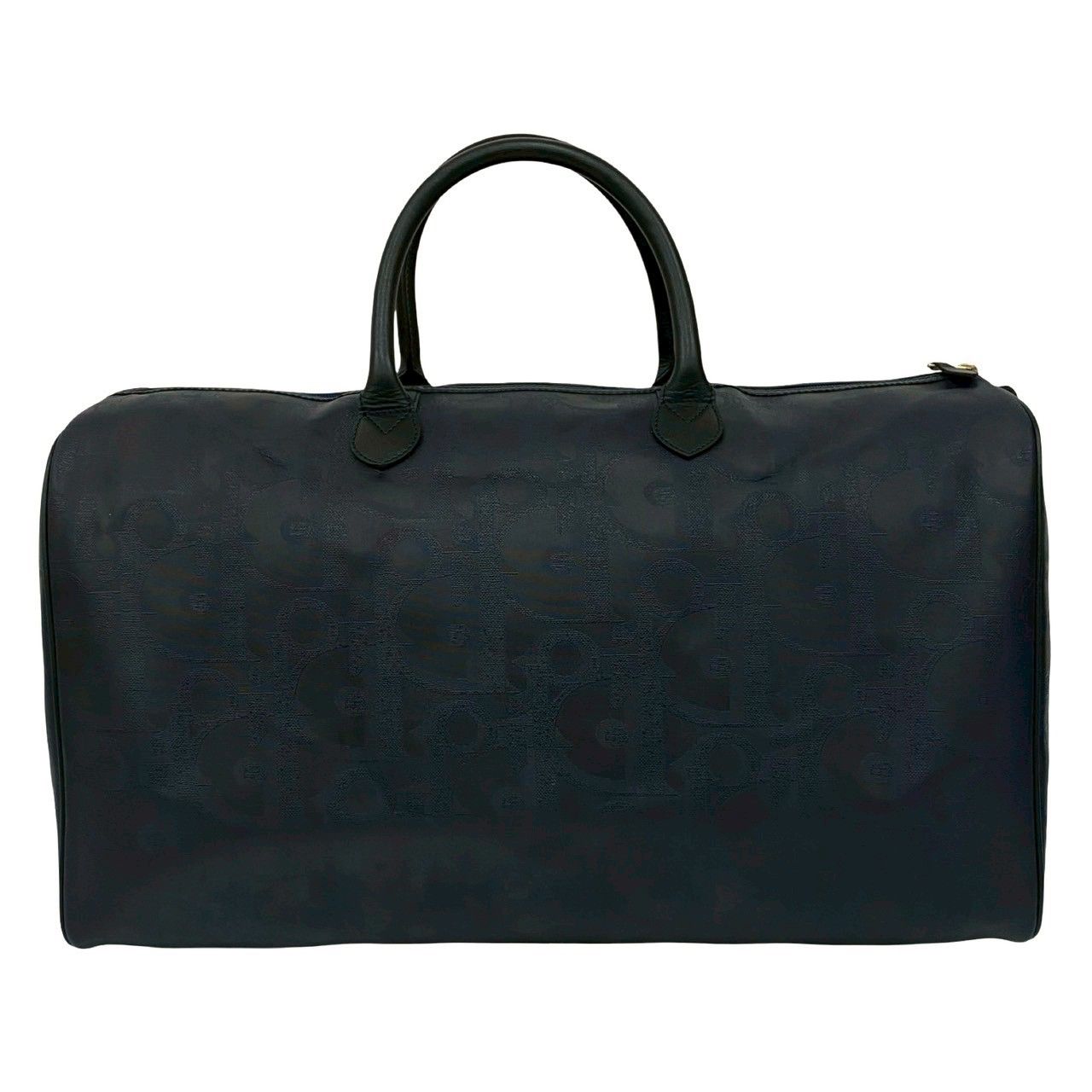 品 Christian Dior ディオール ヴィンテージ ロゴ 金具 レザー ボストンバッグ 旅行かばん ハンドバッグ ネイビー 29534