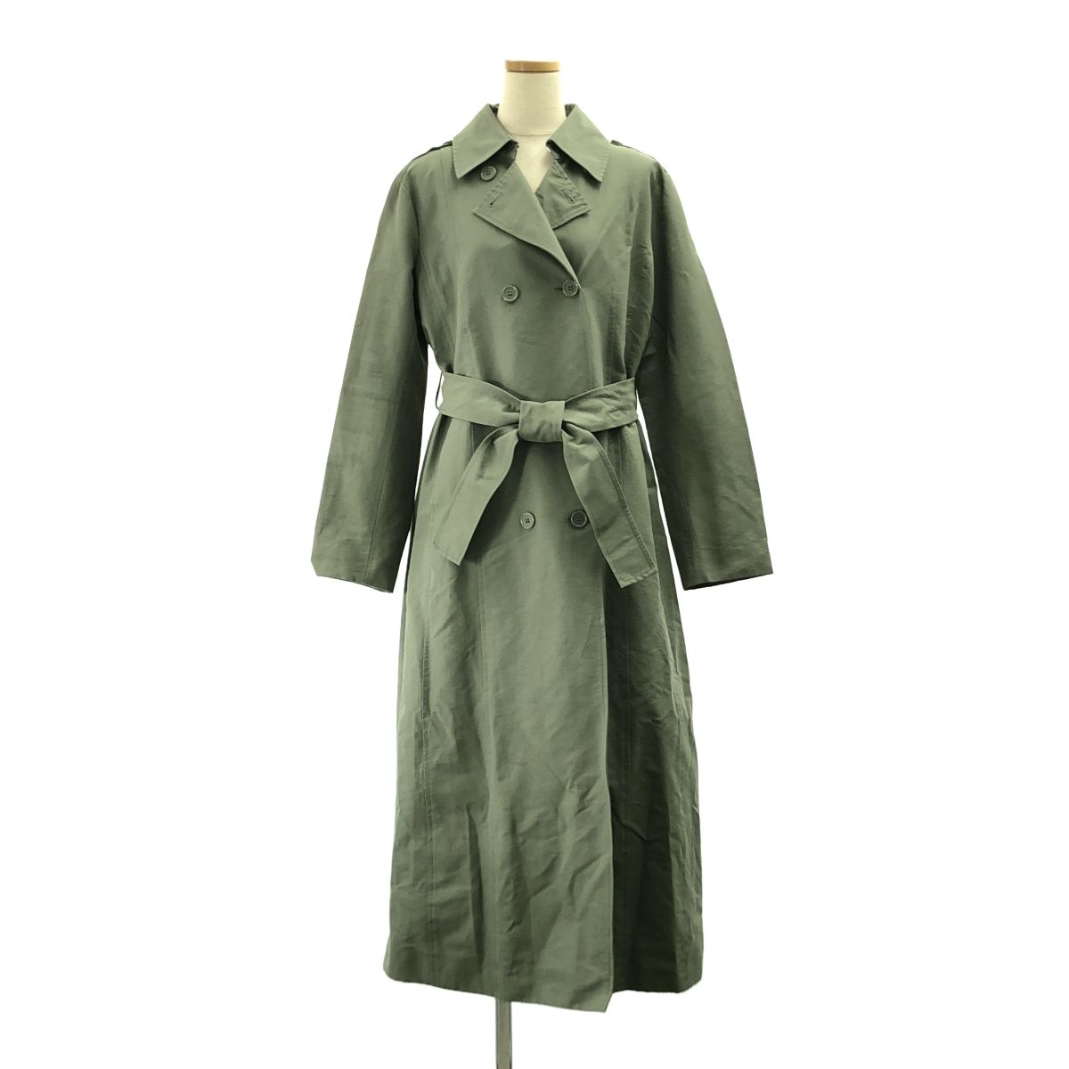 Max-Co. マックスアンドコー ダブルブレスト トレンチ コート 42 グリーン レディース