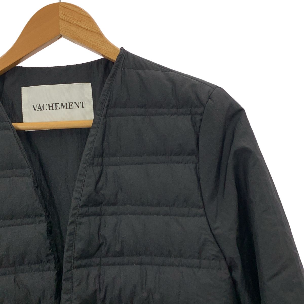 VACHEMENT ヴァシュモン ノー リブ切替 ダウンジャケット ブラック レディース