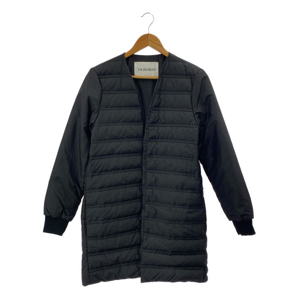 VACHEMENT ヴァシュモン ノー リブ切替 ダウンジャケット ブラック レディース