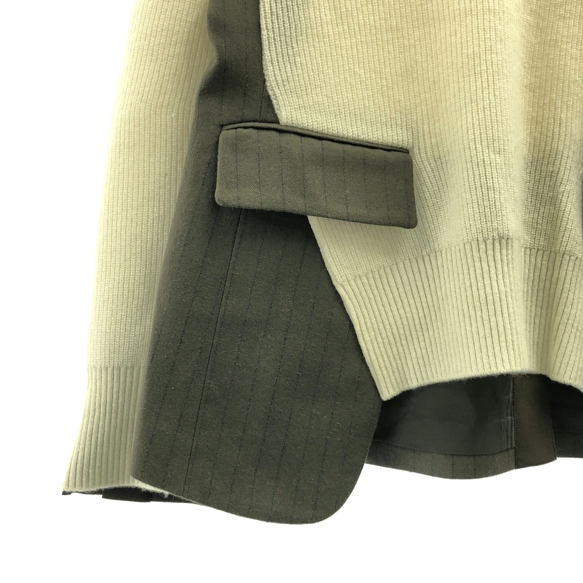 sacai 異素材ドッキングニット　2 美品】 sacai / サカイ | chalk stripe knit pullover / 異素材