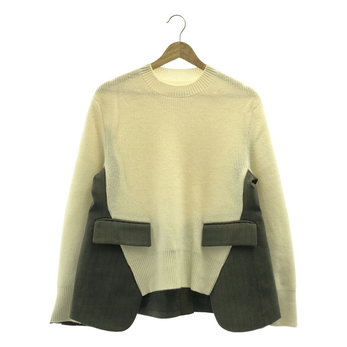 美品】 sacai / サカイ | chalk stripe knit pullover / 異素材
