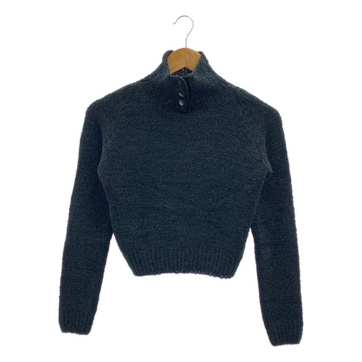 GUCCI グッチ 1995 SS トムフォード期 クロップド ハイネック ニット S ブラック レディース