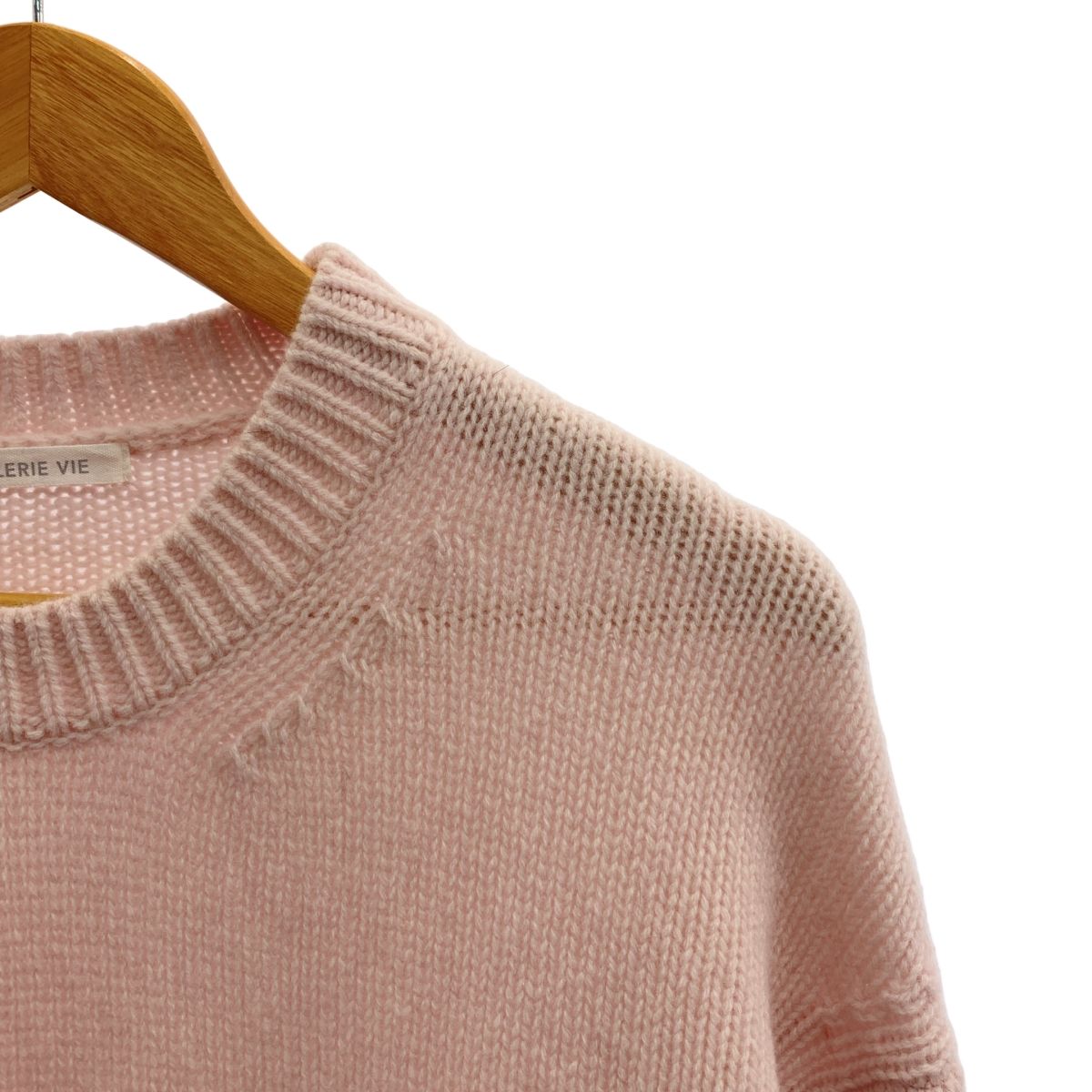 GALERIE VIE ギャルリーヴィー 2025 AW ファインウールクルーネックプルオーバーニット S ライトピンク レディース