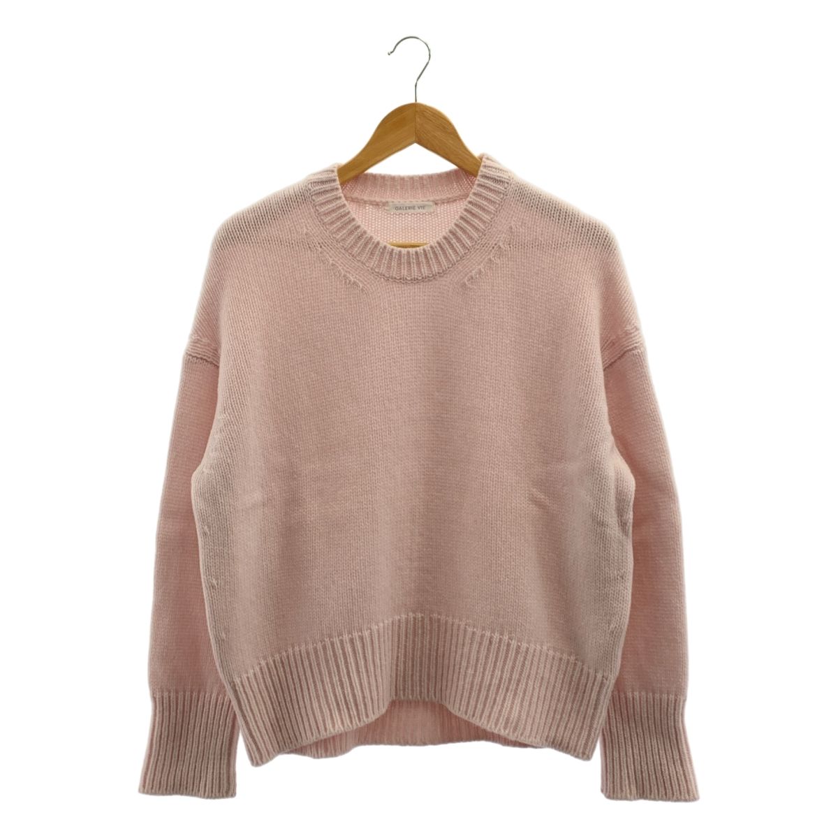GALERIE VIE ギャルリーヴィー 2025 AW ファインウールクルーネックプルオーバーニット S ライトピンク レディース