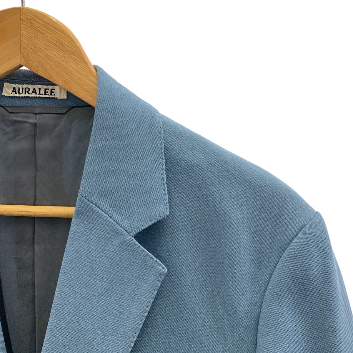 AURALEE オーラリー 2025 SS HARD TWIST WOOL DOBBY JACKET シングルブレスト ジャケット 総裏地 0 ブルー レディース