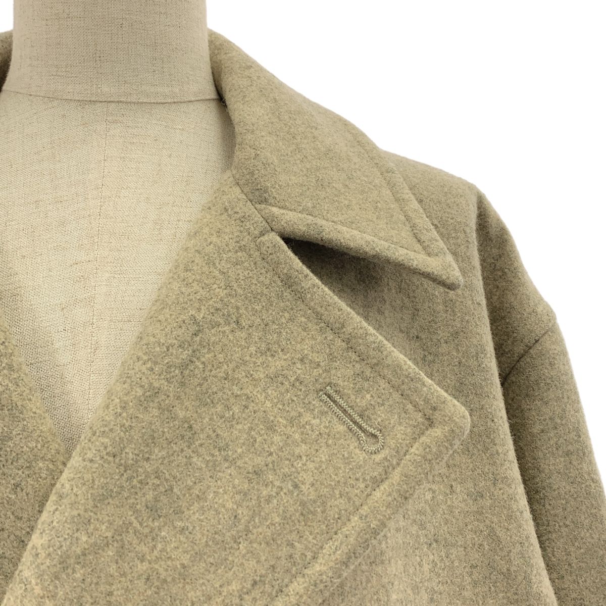 AURALEE オーラリー SUPER MILLED WOOL DOUBLE- COAT ウール ダブルブレスト コート 1 ベージュ レディース