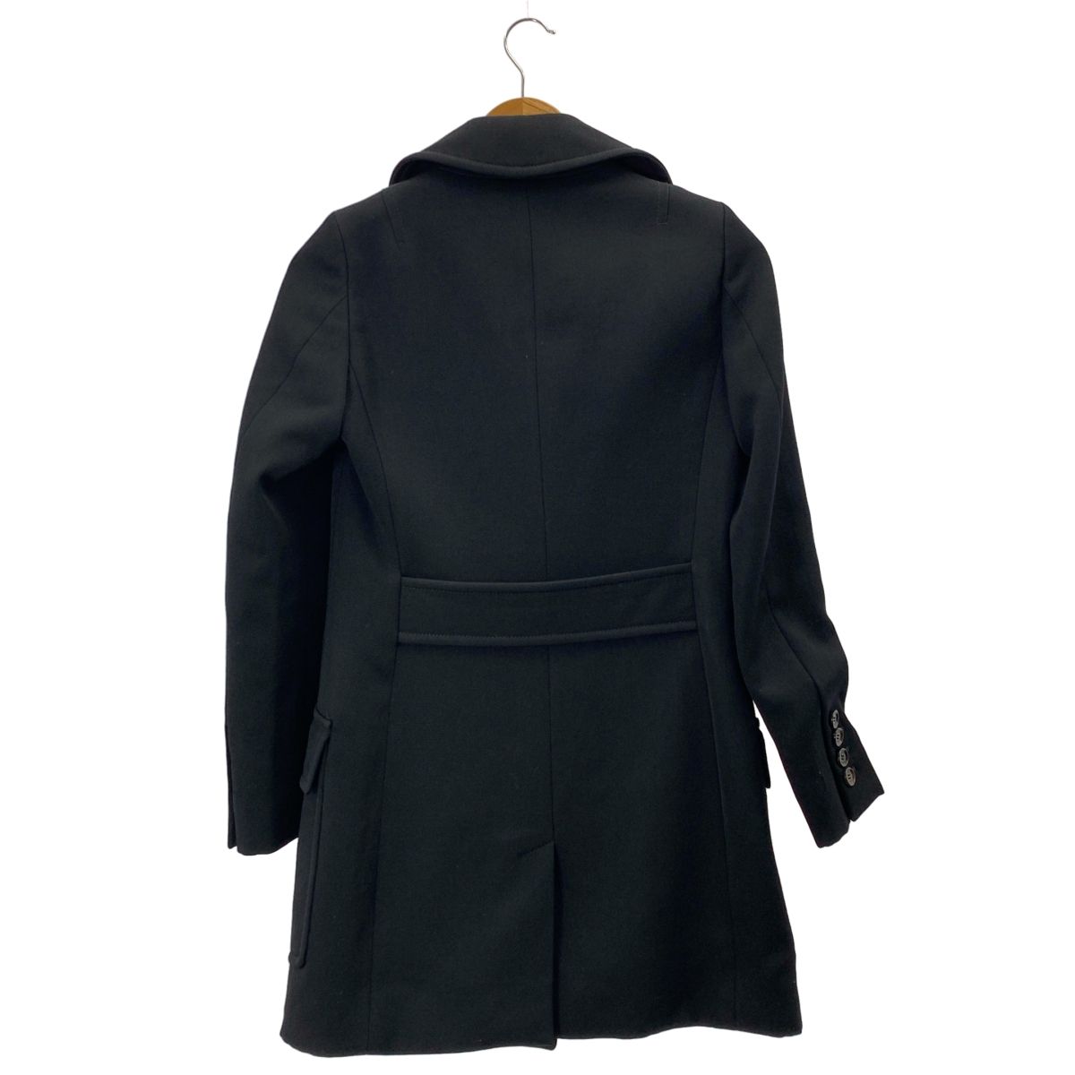GUCCI / グッチ | ウール シルク ロングピーコート | 38 | ブラック
