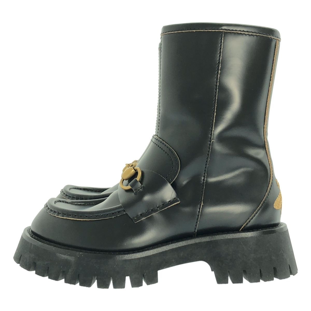 GUCCI グッチ ANKLE BOOTS bee ホースビット ビー レザー ショートブーツ 22 ブラック レディース