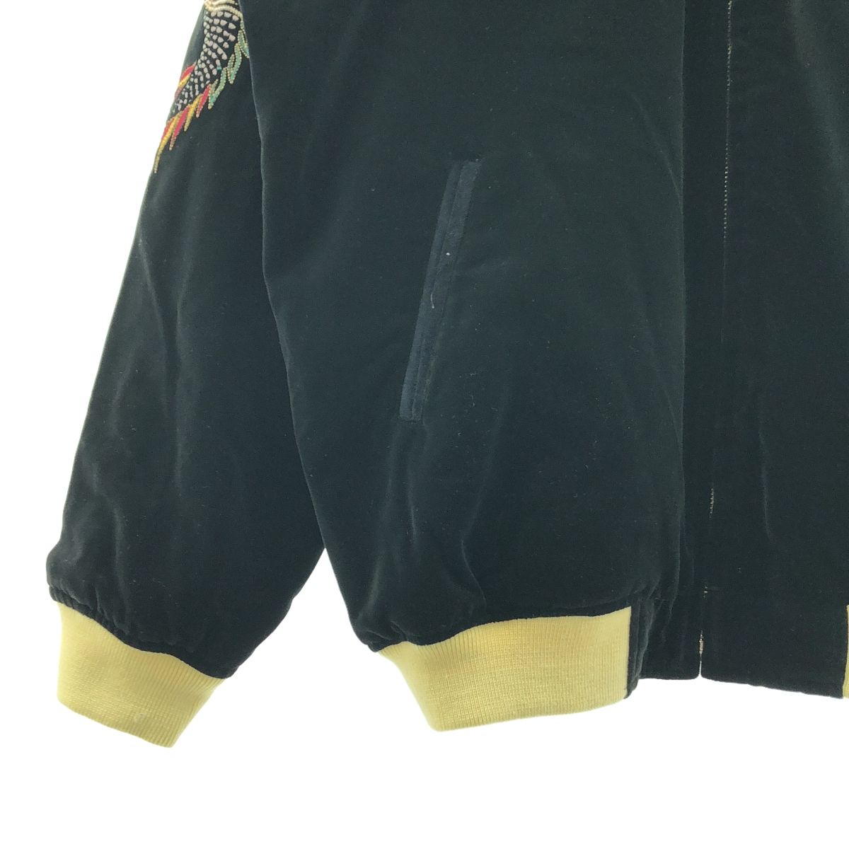 【美品】  TEDMAN / テッドマン | リバーシブル ベロア × サテン エンブロイダリー スカジャン ジャケット | XL | ブラック/ネイビー | メンズ 美品】 TEDMAN / テッドマン | リバーシブル ベロア × サテン エン