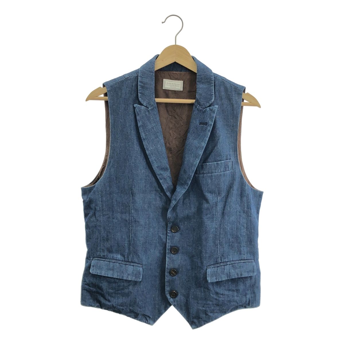 ブルネロクチネリ デニム バックアジャスター ジレ ベスト 50 インディゴ メンズ