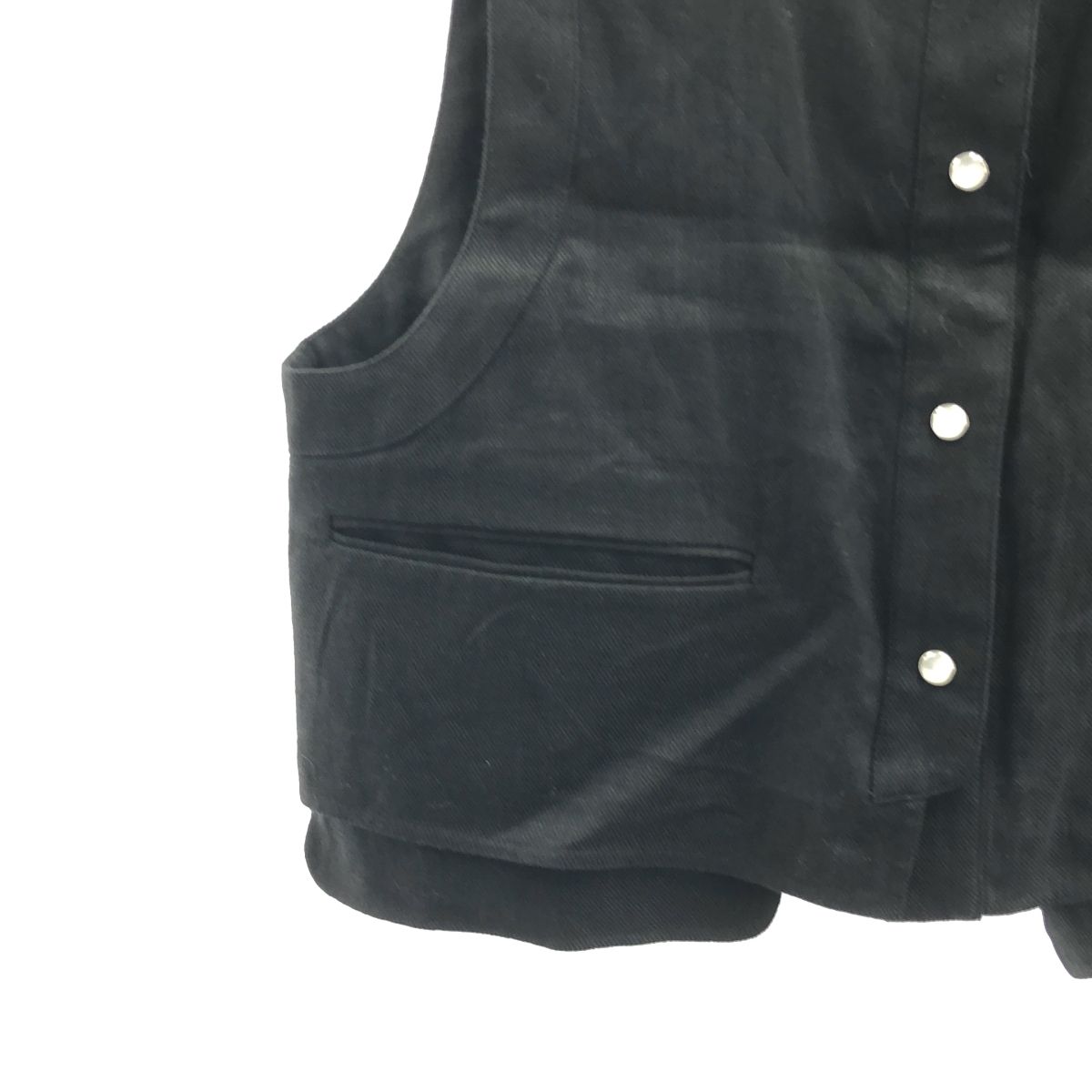 BACCA / バッカ | リネンツイル ショートベスト | 36 | ブラック
