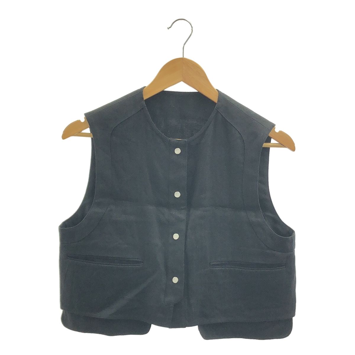 タイムセール　BACCA リネンツイル ショートベスト ブラック36 タイムセール BACCA リネンツイル ショートベスト ブラック36 タイム