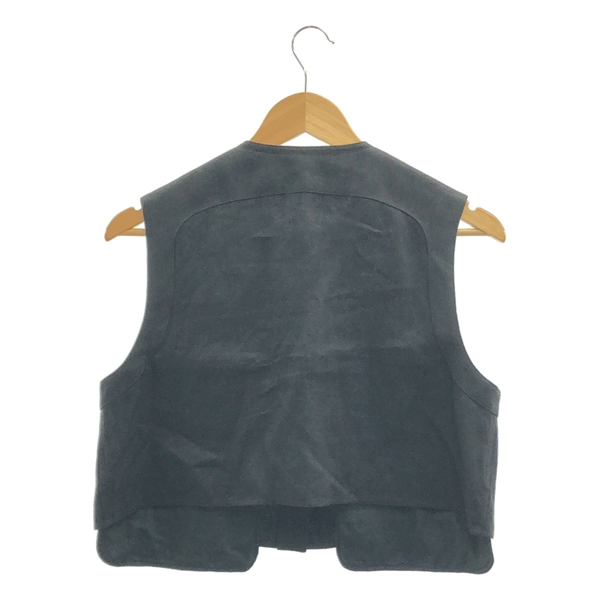BACCA / バッカ | リネンツイル ショートベスト | 36 | ブラック