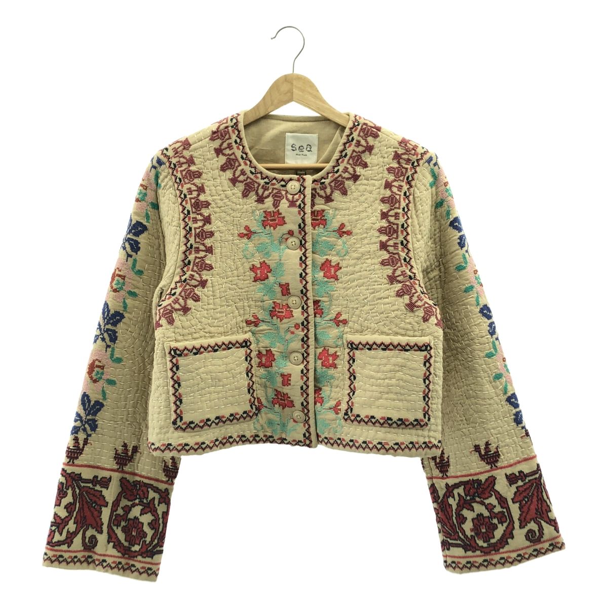 sea York シーニューヨーク 2025 SS RAMONA EMBROIDERY L SLV JACKET エンブロイダリー ジャケット S マルチ レディース