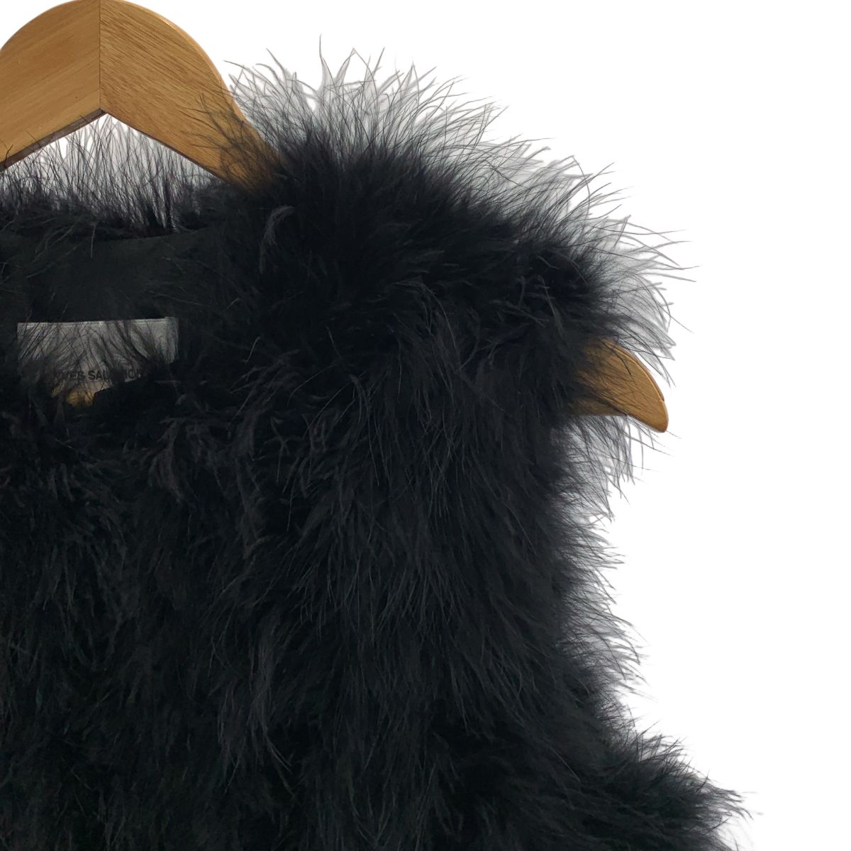 YVES SALOMON イヴサロモン フェザーファー ジレ ベスト 36 ブラック レディース