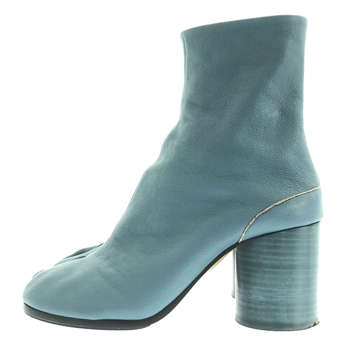 Maison Margiela メゾンマルジェラ 2021 SS Tabi Ankle Boots タビ レザー アンクル ヒールブーツ 35 ブルー レディース