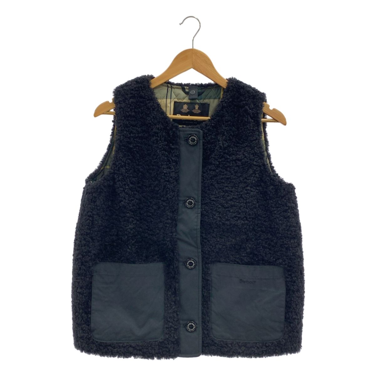 Barbour バブアー Re-Engineered ボア テディ ベスト 40 ブラック レディース
