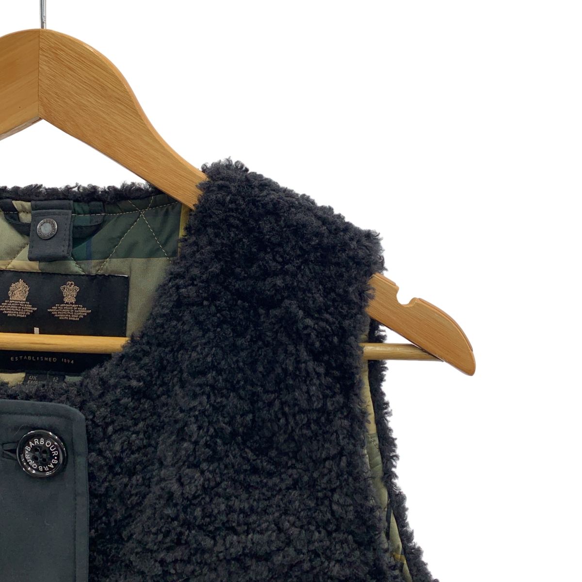 Barbour バブアー Re-Engineered ボア テディ ベスト 40 ブラック レディース