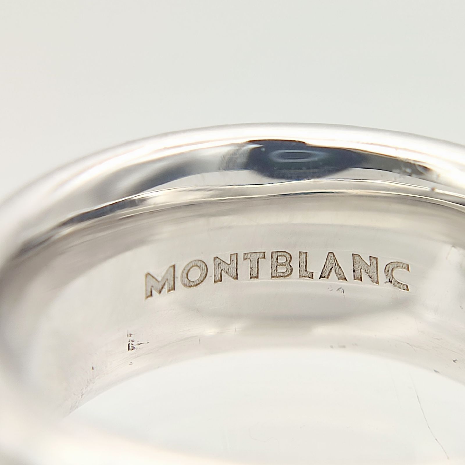 良品　Montblanc シルバー　リング ロゴ入り 美品】MONTBLANC デザインリング SILVER シルバー925 11号 52 マイ