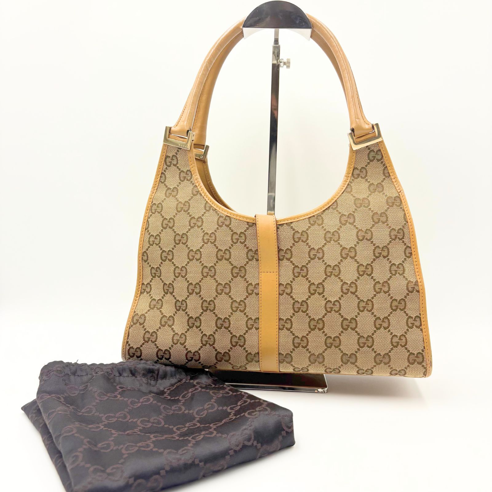 GUCCI グッチ ジャッキー GGキャンバス ハンドバッグ レザー 