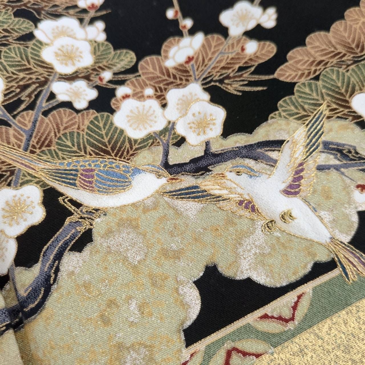 黒留袖 金駒刺繍 本金箔 裄67 五つ紋 正絹 着物 MK-2333 - メルカリ