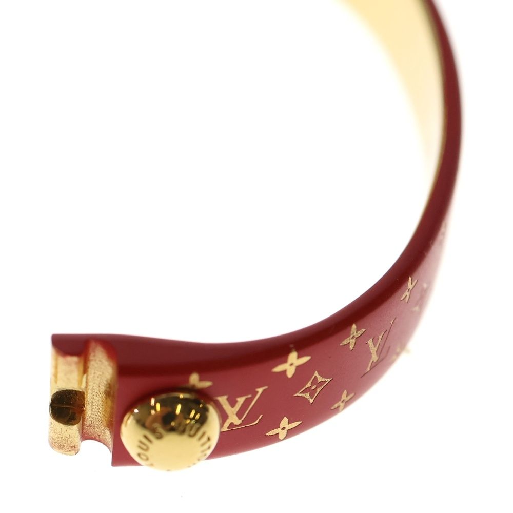 Louis Vuitton レッド ゴールド バングル LOUIS VUITTON (ルイヴィトン) カフ ナノグラム ブレスレット バングル