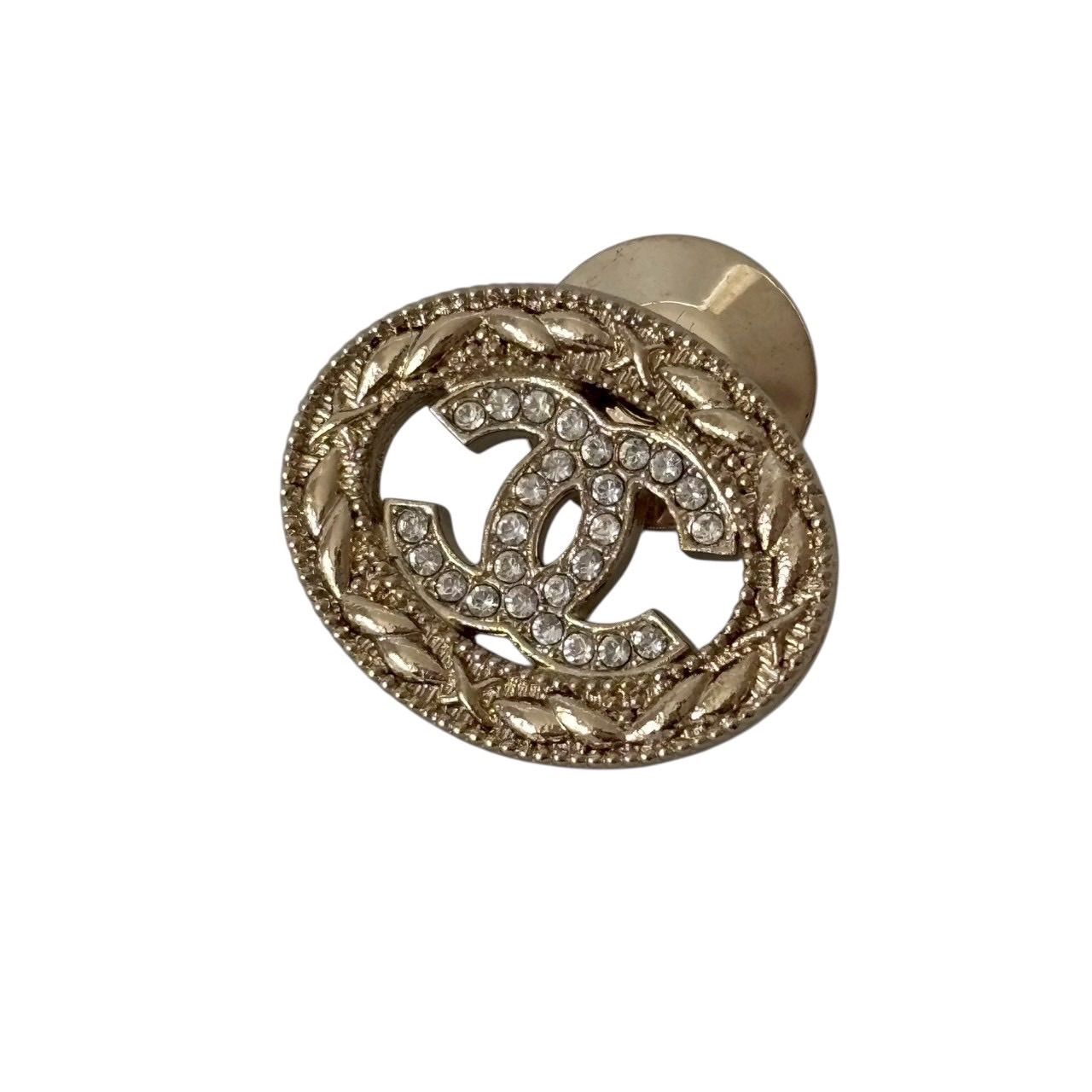 CHANEL シャネル ブローチ ピンブローチ ジュエリー 小物 ココマーク GP ラインストーン ゴールド B 23 K
