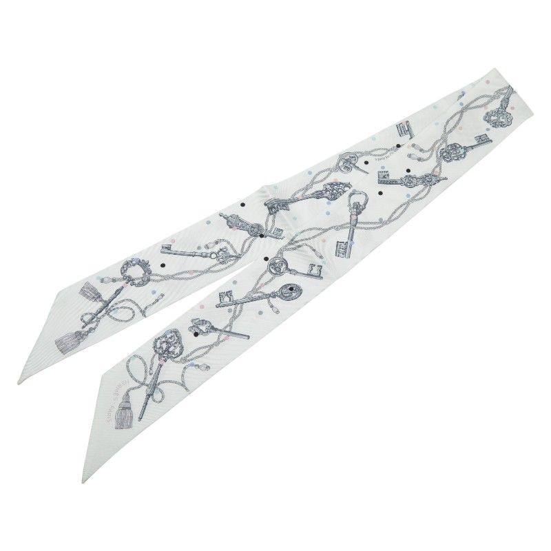 エルメス ツイリー LES CLES A POIS ホワイト マルチ レディース HERMES 1-0247793