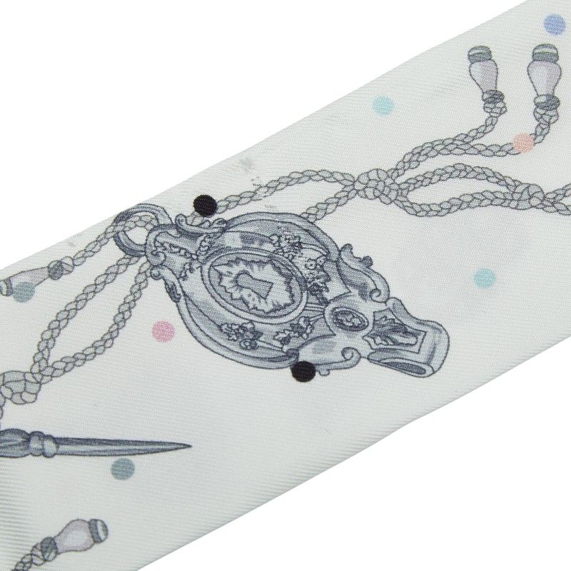 エルメス ツイリー LES CLES A POIS ホワイト マルチ レディース HERMES 1-0247793