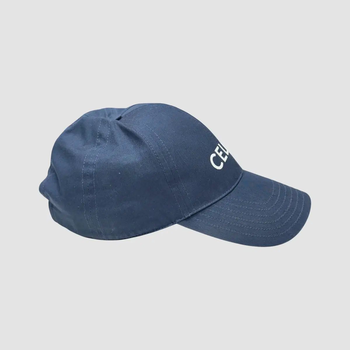 Celine セリーヌ コットン ドリル ベースボールキャップ ネイビー S