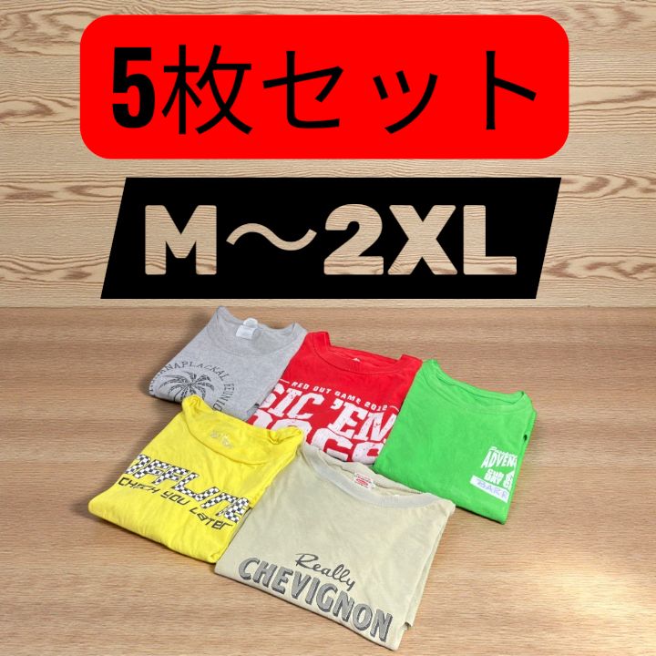 Tシャツまとめ売り5枚セット M～2XL相当 ゆるだぼ ビッグサイズ 古着