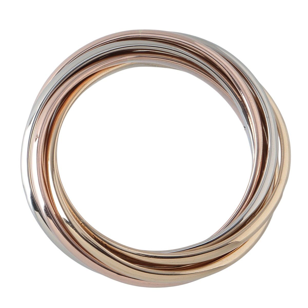 カルティエ トリニティ リング 7連 約10号 750PG/WG/YG スリーカラー