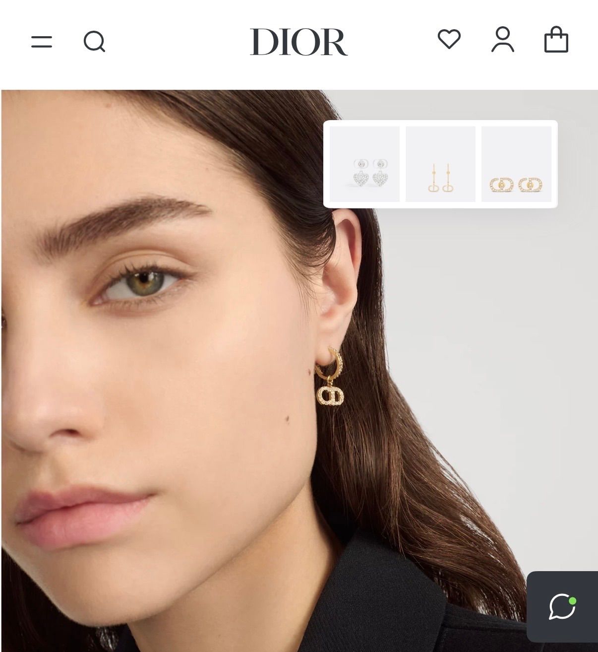 定価79000円 ストーン取れ有り ディオール ピアス CD ラインストーン ゴールド