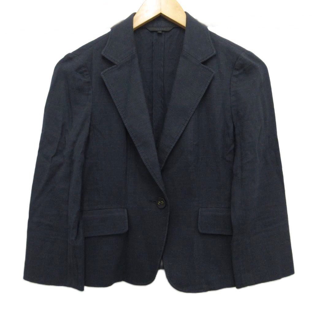 【美品】ANAYI アナイ リネン テーラードジャケット ネイビー 紺 アナイ ANAYI ブレザー テーラードジャケット リネン混 1B 紺 ネイビー