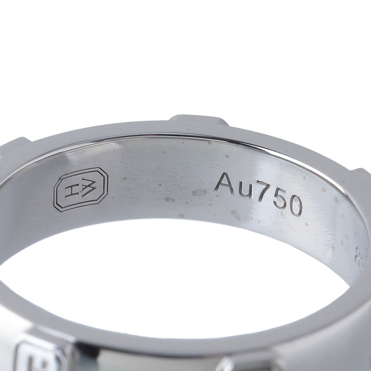 ハリーウィンストン HWロゴ バンド ダイヤ リング 1PD 11号 Au750WG