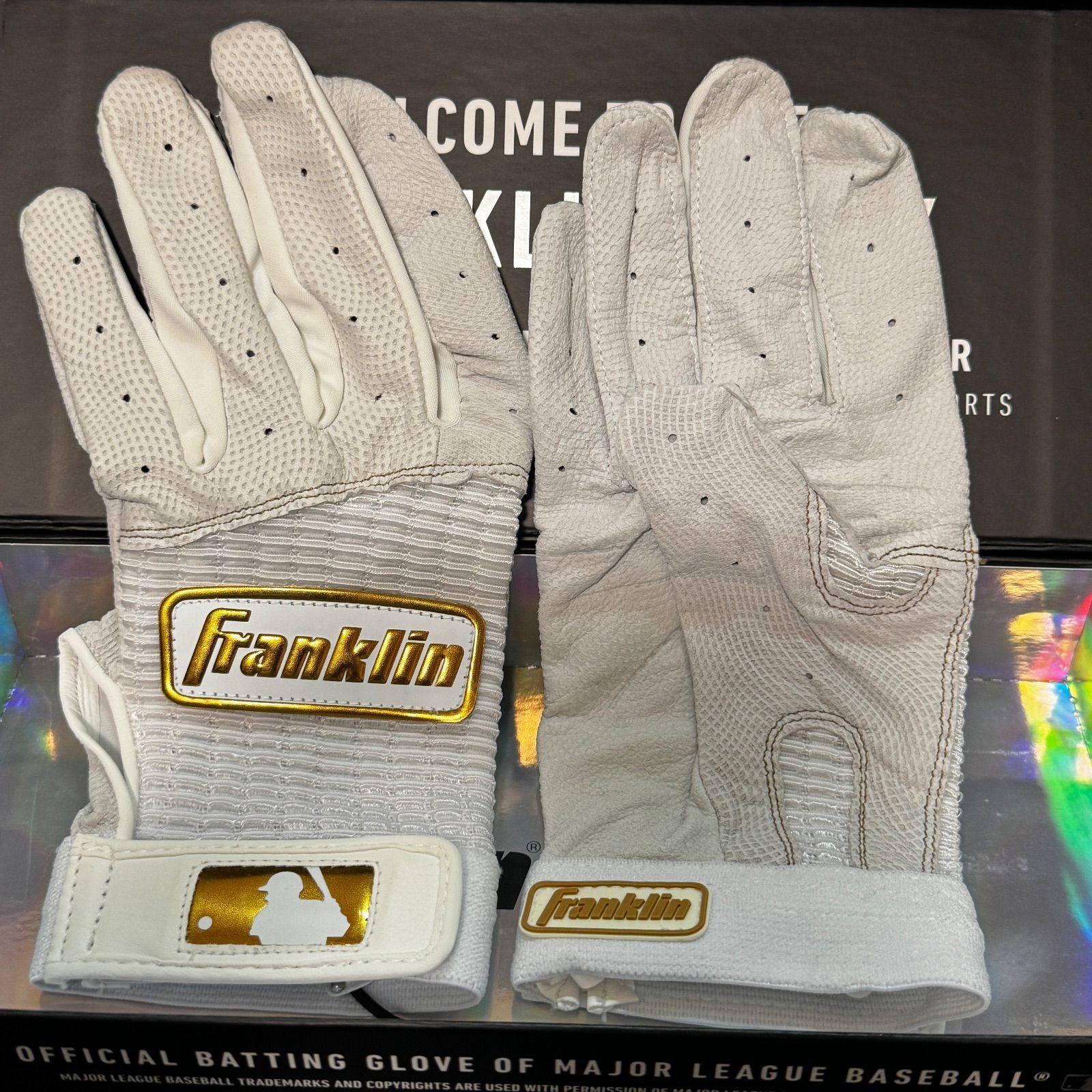 Franklin Pro Classic ホワイト ゴールド バッティンググローブ