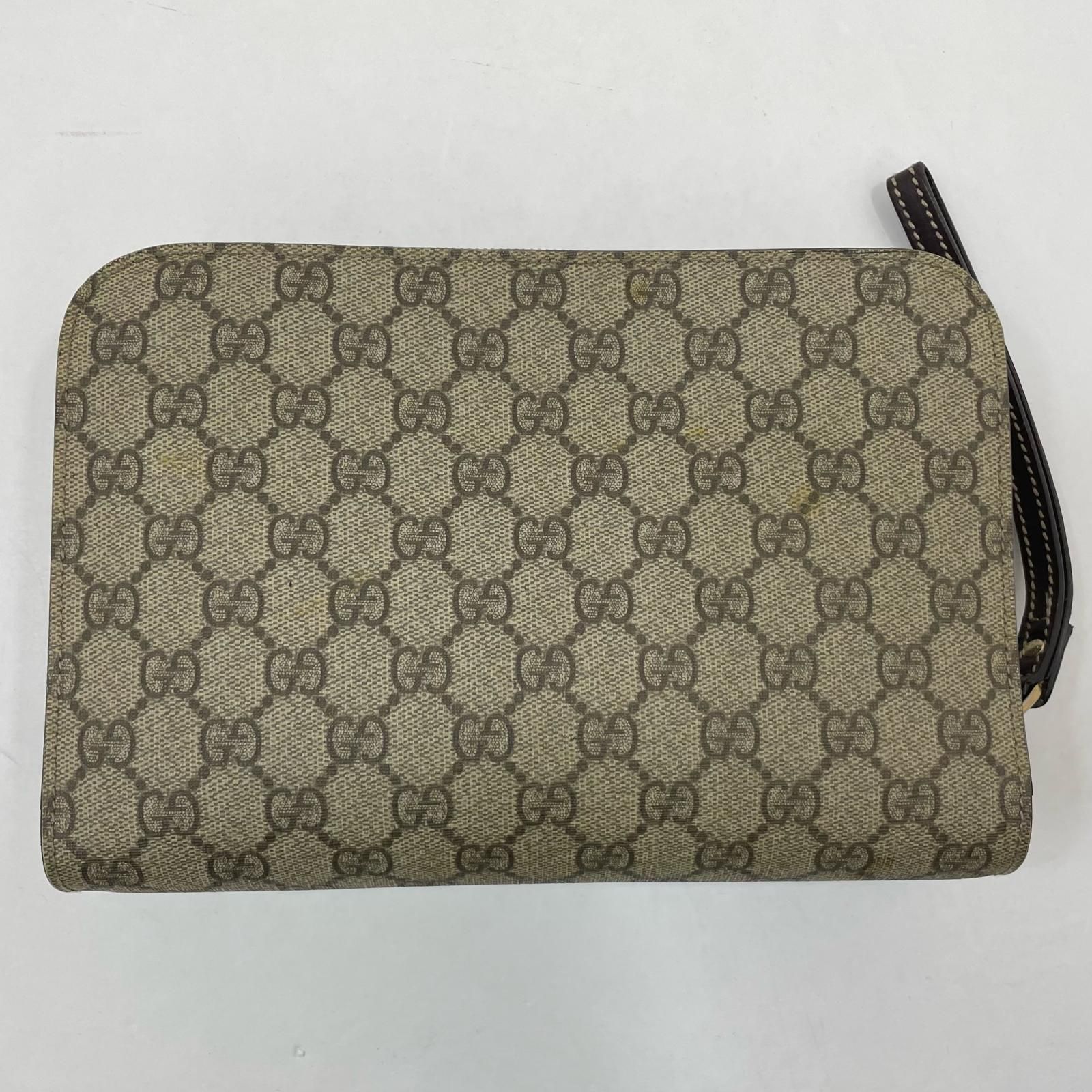 GUCCI グッチ GGスプリーム セカンドバッグ 201755 ブラウン ベージュ