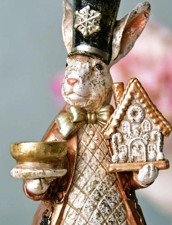  不思議の国から迷い込んだ 紳士うさぎの2個セット 卓上飾り 置物 インテリア小物