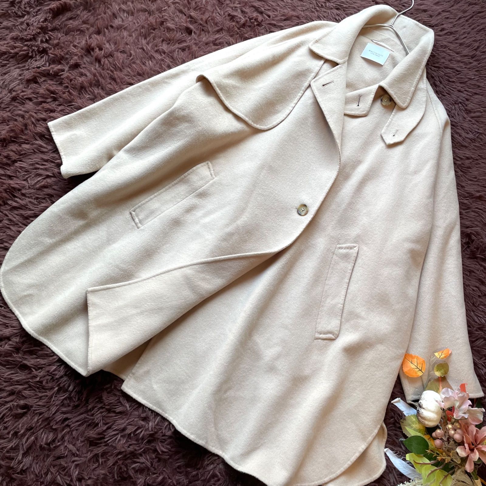 BEAUTY YOUTH UNITED ARROWS BY リバーポンチョ コート トレンチ風 ベージュ 近年モデル 定価 38 500円