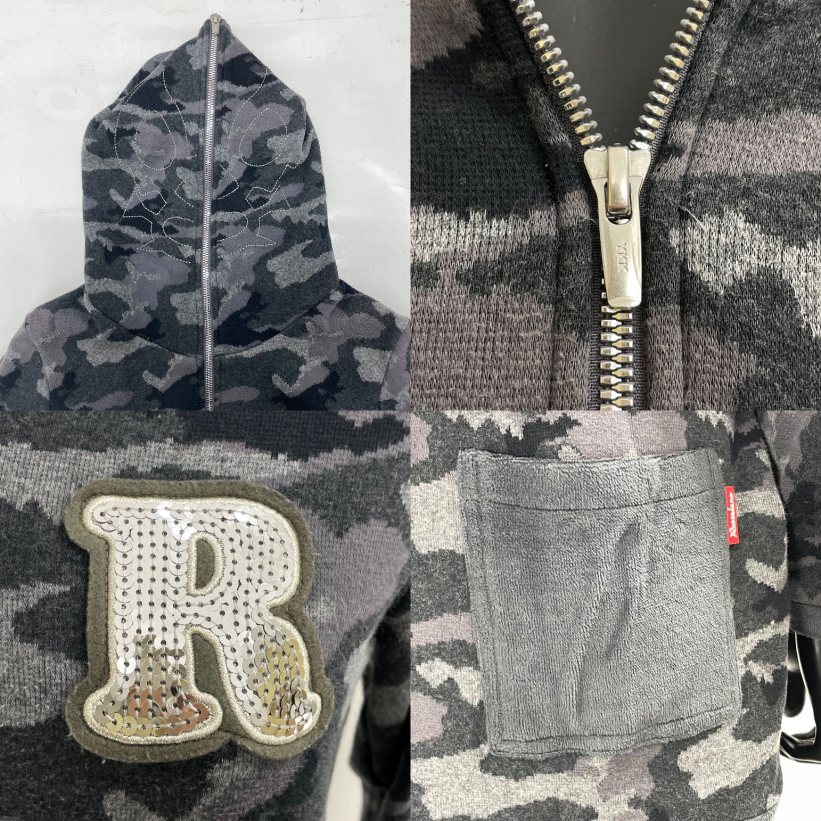 USED】RUSSELUNO ラッセルノ 綿 ハーフジップ 長袖 パーカー 裏起毛