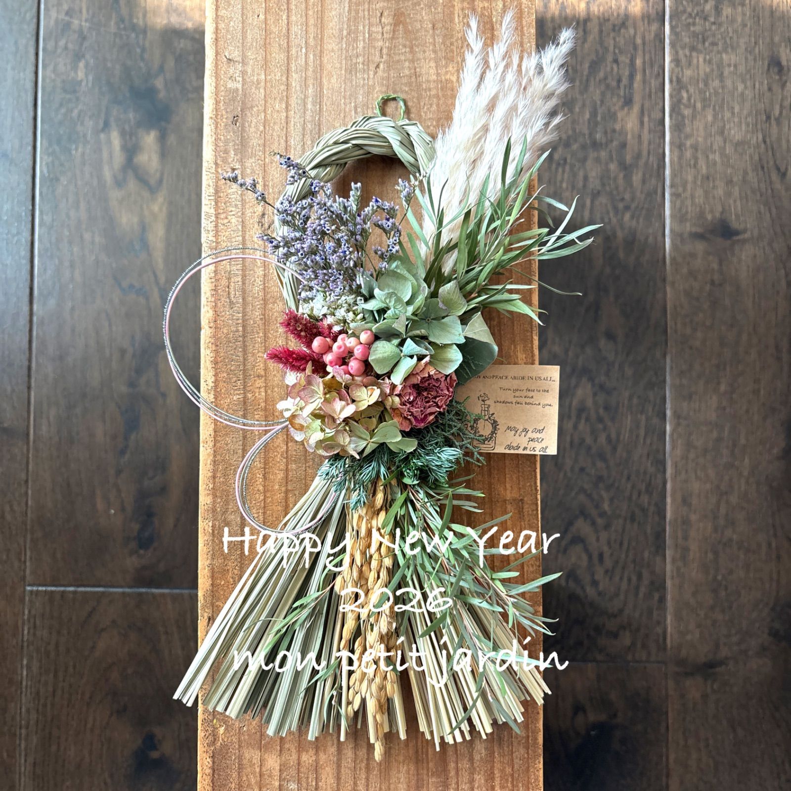 C 63 ✽ ボタニカルなドライフラワーお正月飾り✽ 2026 洋風しめ縄