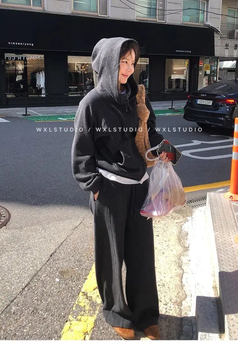 トレーナーセットアップ 듀기ストア ザヌーベ XYL フリースフードジップアップ