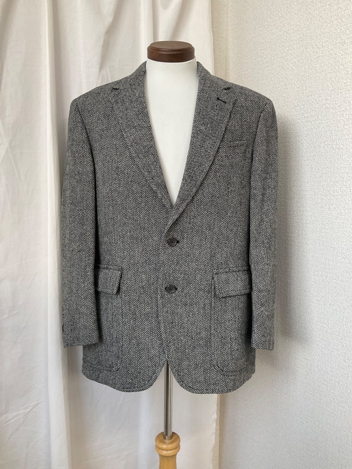 ポロラルフローレン ジャケット ヘリンボーン グレー - メルカリ