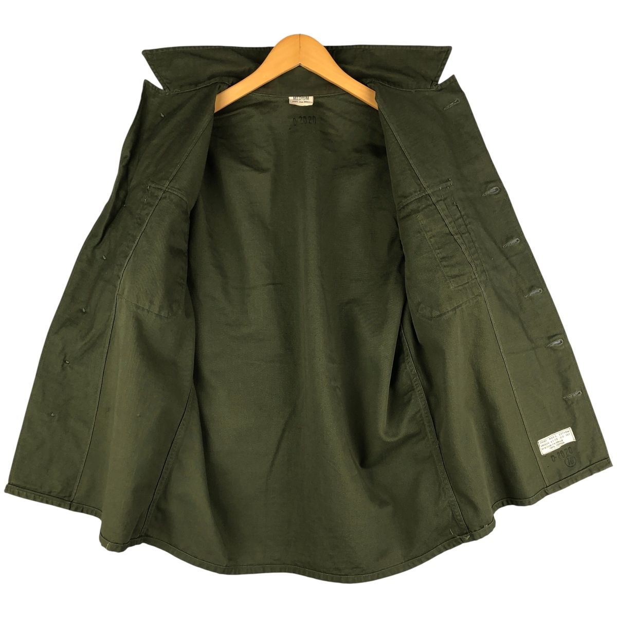 古着 60年代 米軍実品 筒袖 1stモデル 後期 ミリタリー ユーティリティシャツ MEDIUM メンズM相当/eaa603728